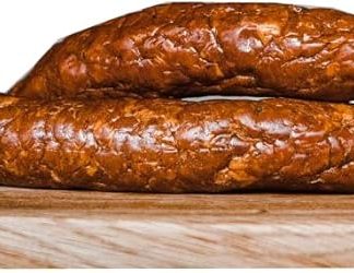 Деревенская колбаса, 1 кг, хорошо копченая, без добавления серы. Подходит для кетогенной диеты.