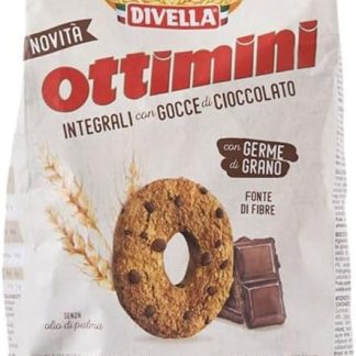 Печенье Ottimini Integrali Cioccolato цельнозерновое 350г Divella