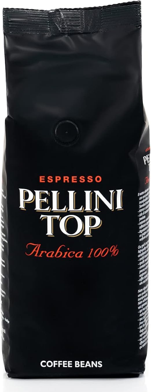 Кофейные зерна Pellini Caffè SpA TOP, 100% арабика, с горьковатым вкусом и щадящей обжаркой, для эспрессо, упаковка 500 г.