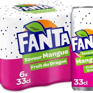 Fanta Mango, Dragon Fruit Sleek, 6 x 33 cl