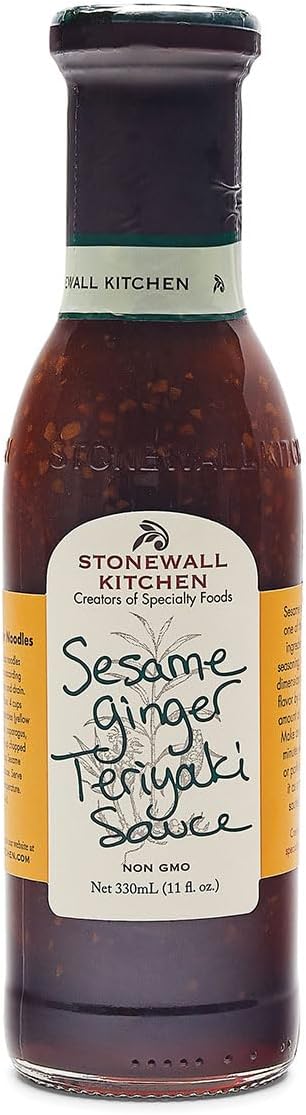 Соус терияки Stonewall Kitchen с кунжутом и имбирем, 330 мл – экзотический, острый соус для барбекю с кунжутом и имбирем, идеально подходящий для маринования и глазирования.
