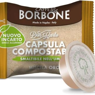 Кофейные капсулы Caffè Borbone Don Carlo, компостируемые, золотистая смесь — 50 капсул — совместимы с домашними кофемашинами Lavazza* A Modo Mio*.
