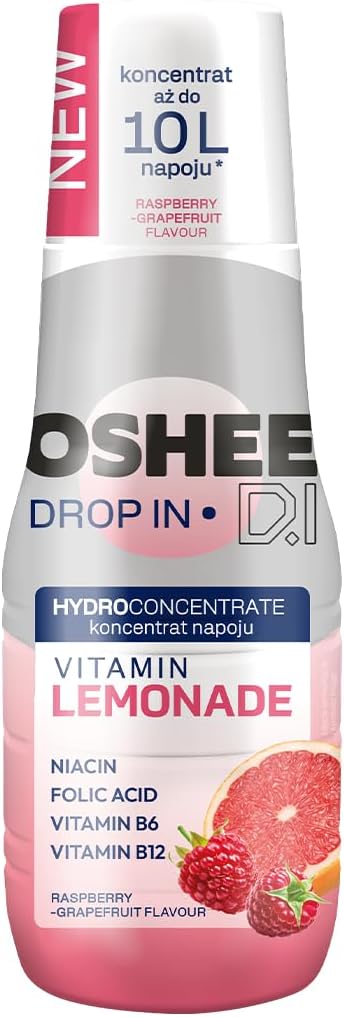 OSHEE DROP IN ZERO, гидроконцентрат, 500 мл, малиново-грейпфрутовый лимонад, концентрированный напиток с витаминами, без искусственных добавок, объем до 10 л напитка