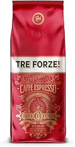 TRE FORZE! Эспрессо Caffè - 250 г зерен в упаковке - Традиционная обжарка на оливковых дровах - Кофейные зерна премиум-класса для полностью автоматической установки сита