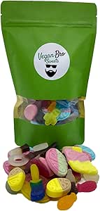 Vegan Bro SWEETS Большая упаковка сладостей – 500 г веганских фруктовых желей, кислой жевательной резинки, шоколадного батончика – идеально подходит для подарка
