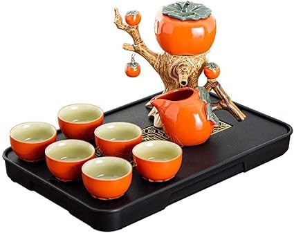 柿柿如意自动茶具套装家用防烫泡茶壶小套中式冲茶功夫茶杯/239
