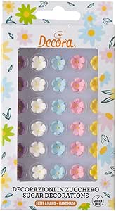 Набор из 30 сахарных украшений Decora, маленькие цветочки, разные цвета, 0500308