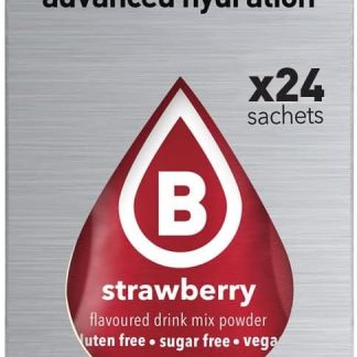 Напиток Bolero, 24 пакетика, 3 г, стики, фруктовый растворимый порошок для приготовления напитка из чистой воды, 72 грамма, подслащен стевией (клубника).