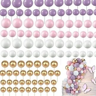 108 декоративных шариков для торта, мини-шариков, топперов для тортов, украшений из воздушных шаров, капкейков, для дня рождения, вечеринки, свадьбы, украшения (розовая серия)
