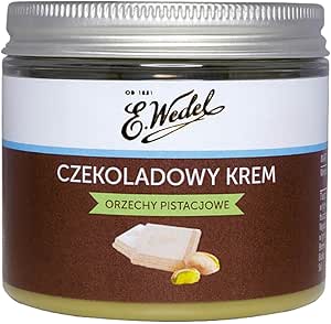 Шоколадный крем E.Wedel, белый шоколад и фисташки, 200 г.