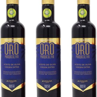 Оливковое масло первого холодного отжима PARQUEOLIVA SERIE ORO (сорта Hojiblanca и Picuda) - упаковка из 3 бутылок по 500 мл.