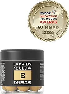 LAKRIDS BY BÜLOW B - Маракуйя - Изысканная лакрица в шоколадной глазури - Сладкая лакрица, белый шоколад и маракуйя