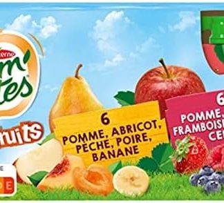 Materne Pom'potes 5 фруктов без добавления сахара, 12 x 90 г