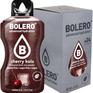 Напиток Bolero, 24 пакетика, 3 г, фруктовые палочки, растворимый порошок для приготовления напитка из чистой воды, 72 грамма, подслащен стевией (вишневая кола).