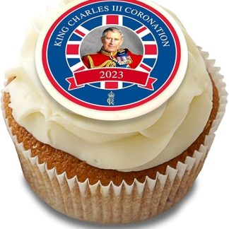 *Акция 3 по цене 2* Кондитерская, 24 x 4 см, съедобные украшения для кексов и тортов в честь платинового юбилея королевы (70 лет), премиальная глазурь, предварительно нарезанная.