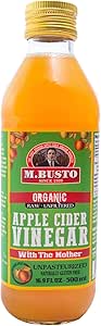 M.Busto - Органический яблочный уксус (упаковка из 2 бутылок по 500 мл каждая), из Астурии (Испания), с 1939 года, непастеризованный, нефильтрованный, с осадком, сертифицирован по кошерным стандартам.