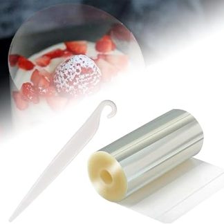 Фольга для украшения края торта, 30 см (ширина) x 10 м (длина), прозрачная, многоразовая, для тортов, шоколада, мусса, выпечки и десертов.