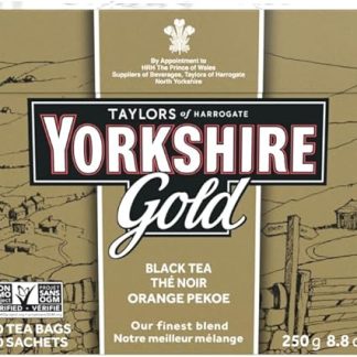 Чай Taylor's of Harrogate Yorkshire Gold – 250 г (80 пакетиков) – черный чай – смесь сортов из Ассама, Кении и Руанды.