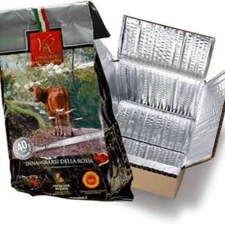 Пармезан Реджано (Reggiano) DOP, произведено компанией Consorzio из молока красных коров, 40 месяцев выдержки - Экологичная термоупаковка с системой для мороженого - 1 кг