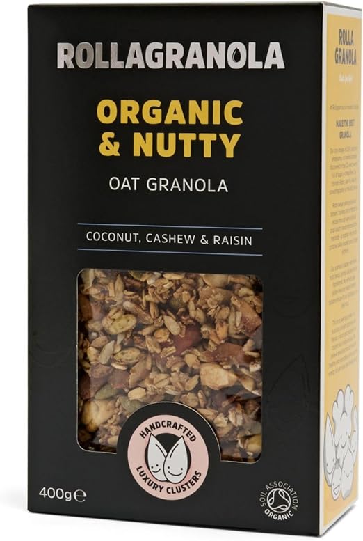 Rollagranola: Органическая гранола с орехами | 100% органические и натуральные цельные продукты, без глютена | веганский продукт | без рафинированного сахара | упаковка 400 г