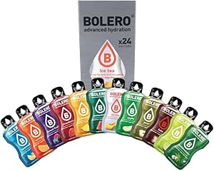 Bolero BEST OF MIX 24x3 г Порошок для приготовления напитка без сахара, подслащенный стевией и витамином С подходит для детей, спортсменов и диабетиков без глютена и подходит для веганов