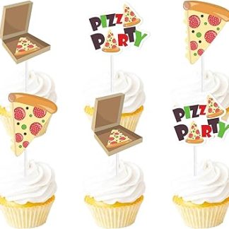 18 разноцветных блестящих топперов для пиццы, десертов и кексов, украшения для детского праздника в стиле фастфуда, украшения для дня рождения мальчика или девочки.