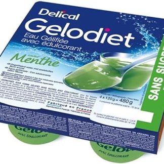 Гелевая вода Gelodiet с сахаром - 4 x 120 г - мятный вкус