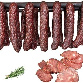 Колбаса из дикого кабана и оленя - Без добавок - Традиционное копчение и сушка - Ручная работа - Дичь - 2 x 200 г