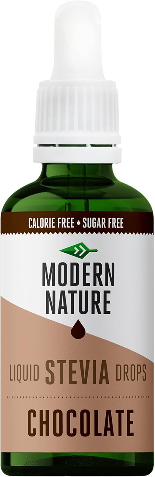Жидкий подсластитель стевия Modern Nature Pure – шоколадный вкус, 50 мл – без калорий и сахара.