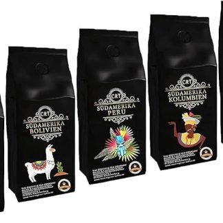Кофейный набор «Южная Америка», свежеобжаренные кофейные зерна, 5 x 500 г целых зерен.