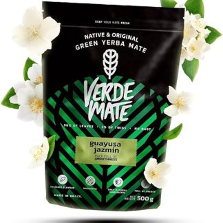 Зеленый мате Verde Mate с гуаюсой и жасмином 0,5 кг Уникальный мате с гуаюсой и жасмином 500 г Двойная сила бодрящего эффекта Нежный вкус Единственный в своем роде чай мате из Бразилии