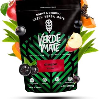Verde Mate Green Dragon 0,5 кг | Нежный йерба мате со вкусом драконьего фрукта! | Зеленый и мягкий | Богат натуральным кофеином | Чай йерба мате из Бразилии 500 г | Высушен на воздухе