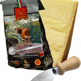 Специальная коробка YesEatIs — Parmigiano Reggiano Consorzio Vacche Rosse 40 месяцев — 1 кг — Карманный нож из нержавеющей стали