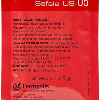 Fermentis Safale US-05 0. 115.2 кг сухих дрожжей верхового брожения для пивоварения