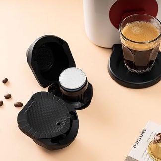 Многоразовый адаптер для кофейных капсул Cuifati Dolcegusto, адаптер для капсул с щеткой и ложкой, многоразовый конвертер для кофейных капсул, интегрированная откидная конструкция.