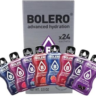 Bolero BERRY MIX 24 x 3 г Порошок для приготовления напитка без сахара, подслащенный стевией и витамином С подходит для детей, спортсменов и диабетиков без глютена и подходит для веганов