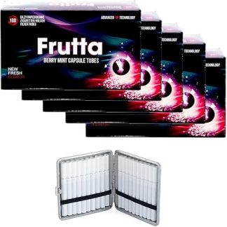 Протекторы для карт Frutta Click - Ягодная мята - 500 штук в комплекте с бесплатным футляром.