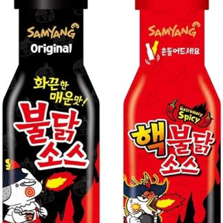 Набор соусов Samyang - Острый соус для курицы - Чрезвычайно острый соус - Корейский перечный соус для лапши (2 x 200 г)