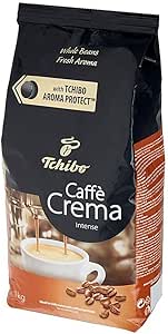 Кофе в зернах Tchibo Caffé Crema Intense, 1 кг, 100% арабика, средняя обжарка, низкое содержание кофеина.