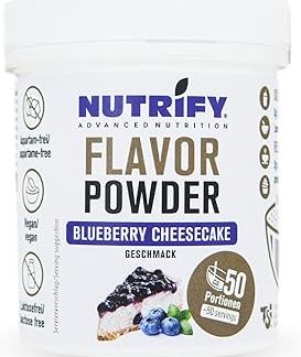 NUTRIFY Advanced Nutrition Порошок со вкусом черничного чизкейка, 150 г, порошок со вкусом черники, 7,5 ккал на порцию, веганский, без лактозы, без глютена