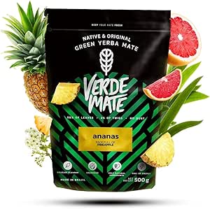 Verde Mate Green Pineapple 0.5 кг Нежный йерба мате с фруктами 500 г Мягкий вкус Натуральный кофеин Чай йерба мате из Бразилии Без дыма