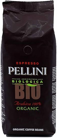 Органические обжаренные кофейные зерна PELLINI, 100% арабика, выращенные на фермах в тропическом поясе, упаковка 500 г.