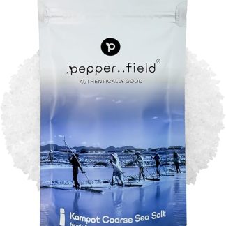 Морская соль Pepperfield Kampot - крупные соляные гранулы, 100% натуральная, собранная вручную, идеально подходит для мельниц, экологичная, высшего качества для приготовления пищи, маринадов и украшения блюд, 120 г