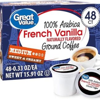 Кофе Great Value 100% арабика с французской ванилью в капсулах для кофеварки K-Cups, 48 ​​капсул (1 коробка)