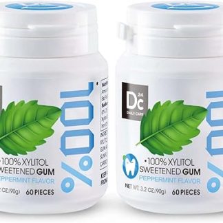 Жевательная резинка DC24 DAILY CARE со 100% ксилитом, без аспартама, без сахара, с натуральным мятным ароматизатором, без глютена, веганская, 60 штук (2 упаковки)