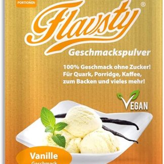 Ароматизатор Flavsty® со вкусом ванили, образец 50 г (10 порций). Веганский ароматизатор без сахара.