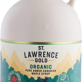 Органический кленовый сироп St Lawrence Gold, 1 л - 100% чистый канадский янтарный кленовый сироп - насыщенный сливочно-карамельный вкус для блинов, вафель, приготовления пищи и глазирования - без глютена