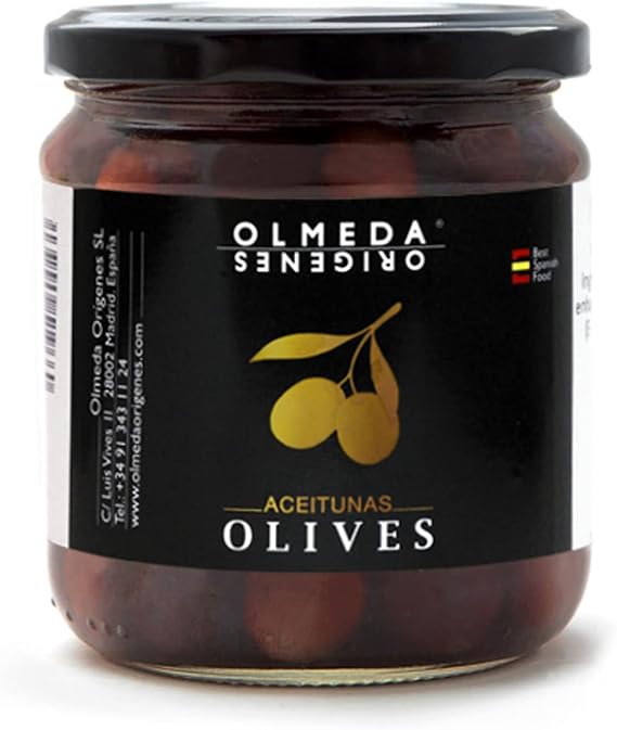 Olmeda Orígenes - Оливки Кукильо с косточкой 370 грамм - Стеклянная банка