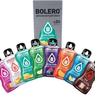 Bolero KIDS MIX 24 x 3 г Порошок для приготовления напитка без сахара, подслащенный стевией и витамином С подходит для детей, спортсменов и диабетиков без глютена и подходит для веганов