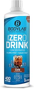 Концентрированная кола Bodylab24 Vital Zero Drink 1000 мл, напиток-концентрат без сахара, сироп Zero, с витаминами и L-карнитином, низкокалорийный спортивный напиток.